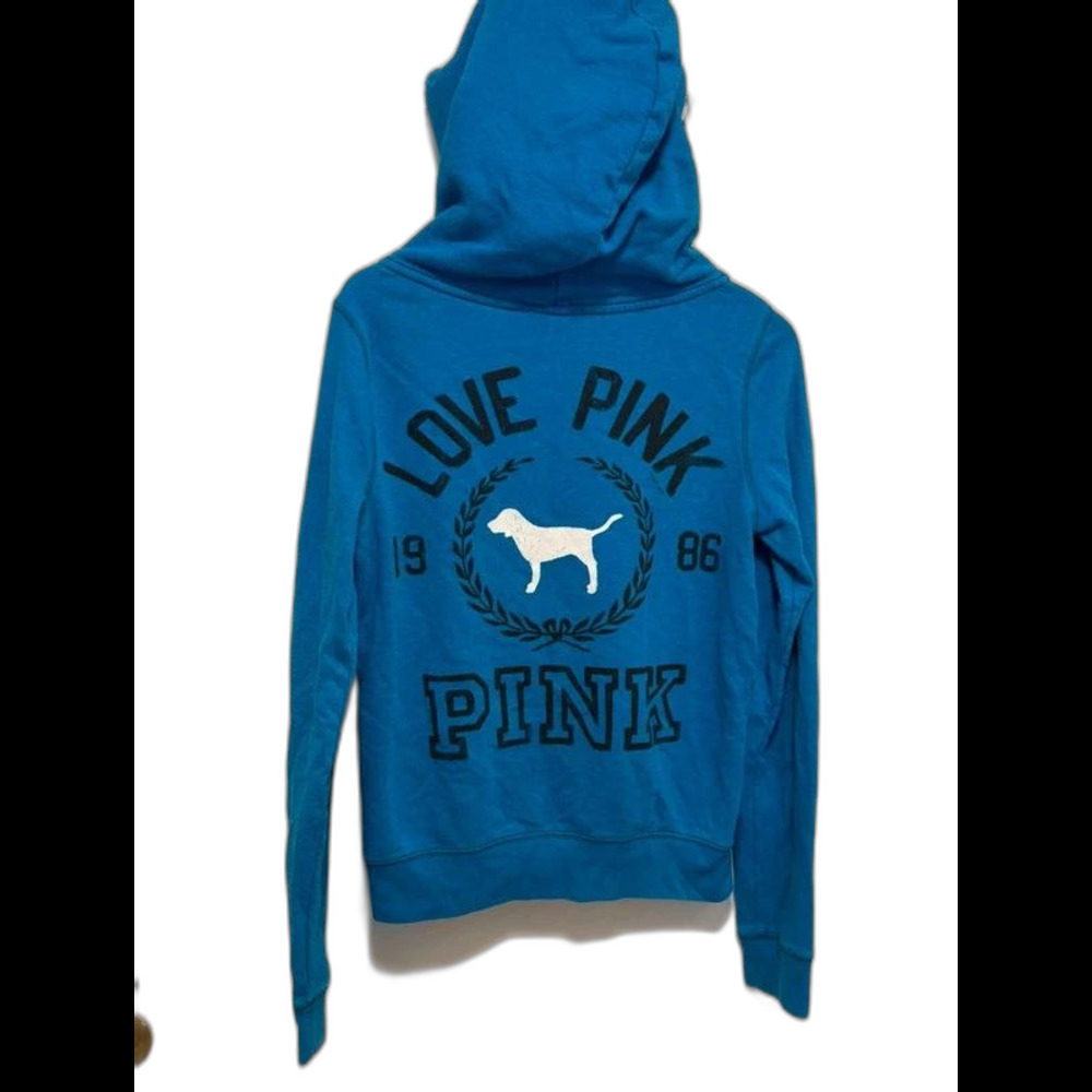 PINK ocean blue zip hoodie good condition size L